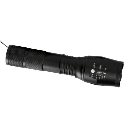 Linterna telescópica q-connect, 5 w. negro