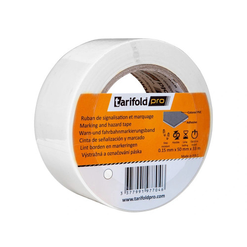 Cinta de señalización y marcado adhesiva tarifold pro, 33 mts. x 50 mm. blanco