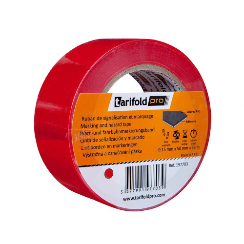 Cinta de señalización y marcado adhesiva tarifold pro, 33 mts. x 50 mm. rojo