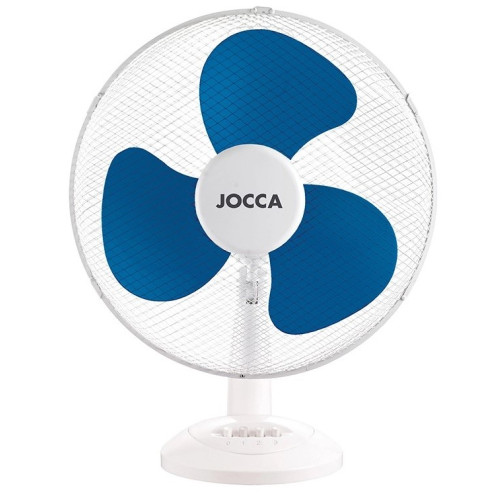 Ventilador de sobremesa jocca 3 velocidades 40 w sistema oscilación y cabezal basculante diametro 300 mm.