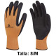 Guantes de protección deltaplus, 100% poliéster / palma de látex, talla 8/m, naranja fluor/negro