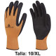 Guantes de protección deltaplus, 100% poliéster / palma de látex, talla 10/xl, naranja fluor/negro