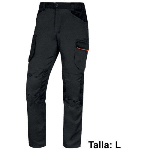 Pantalón de trabajo deltaplus mach 2, talla l, azul marino/naranja