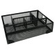 Organizador de sobremesa metálico de rejilla con 6 departamentos q-connect, 235x183x65 mm. negro