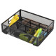 Organizador de sobremesa metálico de rejilla con 6 departamentos q-connect, 235x183x65 mm. negro
