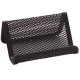 Portatarjetas de sobremesa metálico de rejilla q-connect, 110x75x50 mm. negro