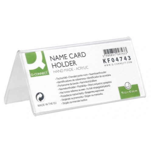 Identificador de sobremesa q-connect, 95x42 mm. transparente