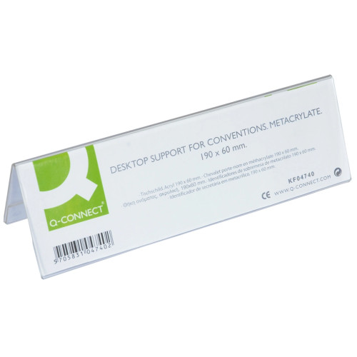 Identificador de sobremesa q-connect, 190x60 mm. transparente