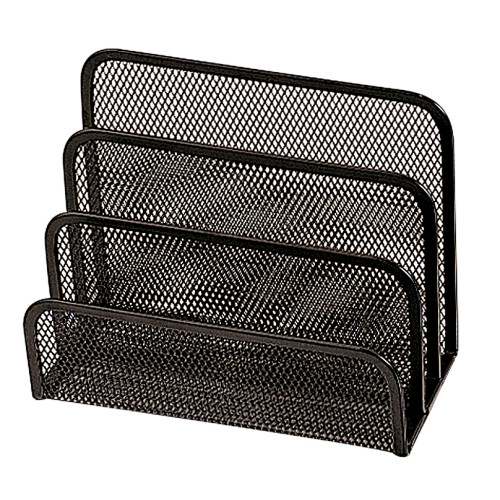Soporte para cartas metálico de rejilla q-connect, 170x135x83 mm. negro