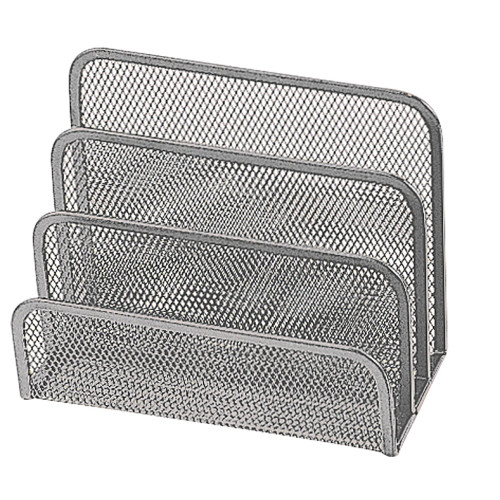 Soporte para cartas metálico de rejilla q-connect, 170x135x83 mm. plata