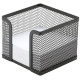 Soporte para taco de papel metálico de rejilla q-connect, 95x95x80 mm. negro