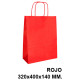 Bolsa de celulosa con asas retorcidas q-connect, 320x400x140 mm. rojo