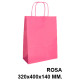 Bolsa de celulosa con asas retorcidas q-connect, 320x400x140 mm. rosa