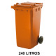Contenedor de gran capacidad con 2 ruedas jn, 240 l. 577x715x1062 mm. cuerpo y tapa, naranja