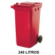 Contenedor de gran capacidad con 2 ruedas jn, 240 l. 577x715x1062 mm. cuerpo y tapa, rojo