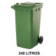 Contenedor de gran capacidad con 2 ruedas jn, 240 l. 577x715x1062 mm. cuerpo y tapa, verde