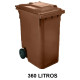 Contenedor de gran capacidad con 2 ruedas jn, 360 l. 601x880x1098 mm. cuerpo y tapa, gris