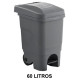Papelera con pedal y 2 ruedas jn, 60 l. 390x498x680 mm. gris / gris