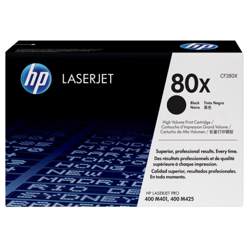 Toner laser hp laserjet pro 400 m401a/m401d/m401dw, 80x negro