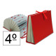 Carpeta clasificadora con fuelle en cartón forrado liderpapel, 4º, 20 dptos. a-z y 1,31, burdeos