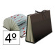 Carpeta clasificadora con fuelle en cartón forrado liderpapel, 4º, 20 dptos. a-z y 1,31, negro