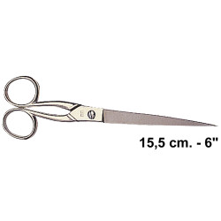 Tijera de oficina en acero inoxidable, niquelada forbici, 15,5 cm. - 6"