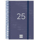 Agenda espiral finocam year e5, 117x181 mm. día página, tapas de polipropileno traslúcido, azul