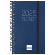 Agenda espiral finocam opaque e3, 79x127 mm. semana vista horizontal, tapas de polipropileno opaco, azul