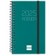 Agenda espiral finocam opaque e3, 79x127 mm. semana vista horizontal, tapas de polipropileno opaco, verde