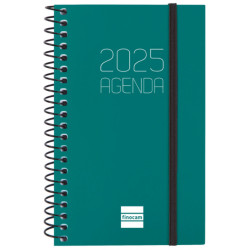 Agenda espiral finocam opaque e3, 79x127 mm. semana vista horizontal, tapas de polipropileno opaco, verde