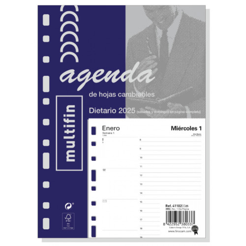 Recambio agenda multifin 3002, 155x215 mm. día página
