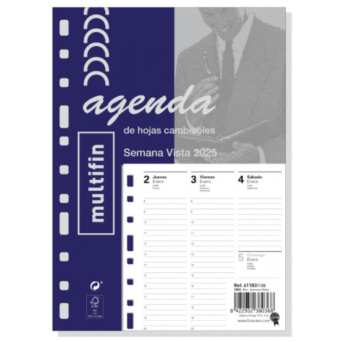 Recambio agenda multifin 3002 anualidad semana vista.