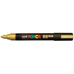 Marcador de pintura no permanente uni posca pc-5m, oro