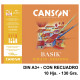 Papel de dibujo canson basik, din a3+, con recuadro, 130 grs/m². minipack de 10 hj.