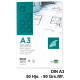 Bloc encolado de papel vegetal liderpapel, din a3, 90 grs/m². paquete de 50 hojas