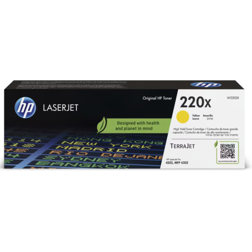 Toner laser hp color laserjet pro 4202dn//4202dw/4302dw, 202x amarillo