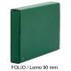 Carpeta de proyectos con broches en cartón forrado pardo, folio, lomo 90 mm. verde