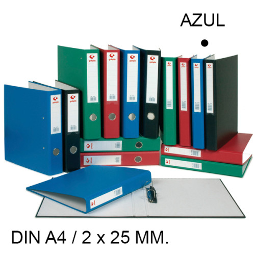 Carpeta de 2 anillas mixtas de 25 mm. grafoplas grafcolor din a4, azul