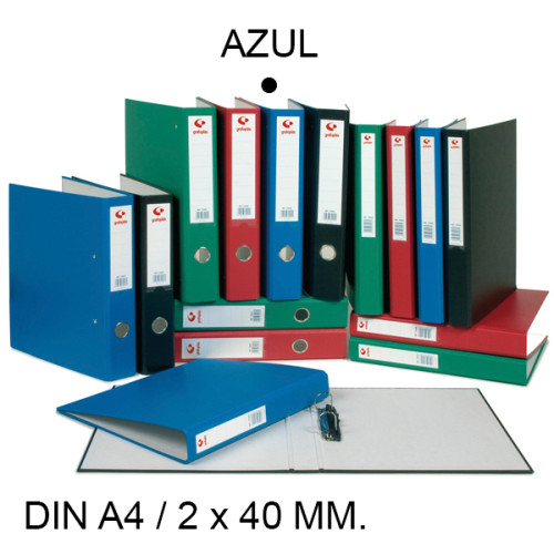 Carpeta de 2 anillas mixtas de 40 mm. grafoplas grafcolor din a4, azul