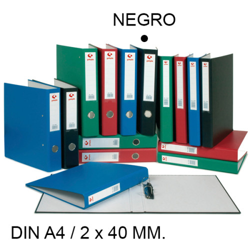 Carpeta de 2 anillas mixtas de 40 mm. grafoplas grafcolor din a4, negro