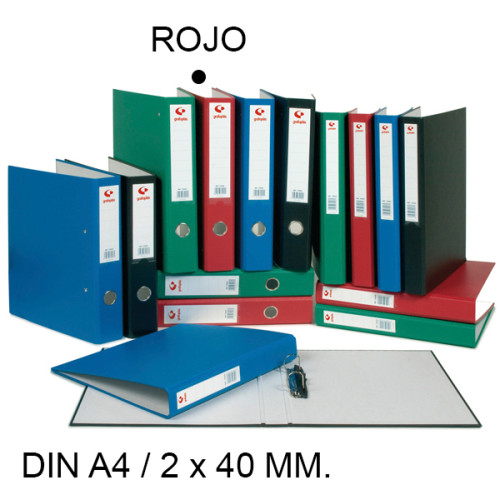 Carpeta de 2 anillas mixtas de 40 mm. grafoplas grafcolor din a4, rojo