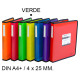 Carpeta de 4 anillas de 25 mm. grafoplas blackline din a4+, verde
