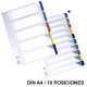 Separador 10 posiciones en pvc con multitaladro grafoplas din a4, colores surtidos opacos