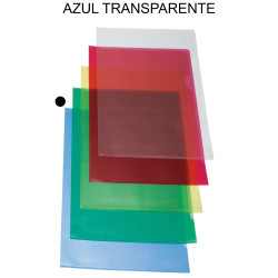 Dossier con uñero en pvc piel de naranja de 200 micras grafoplas folio, azul transparente