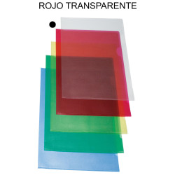 Dossier con uñero en pvc piel de naranja de 200 micras grafoplas folio, rojo transparente