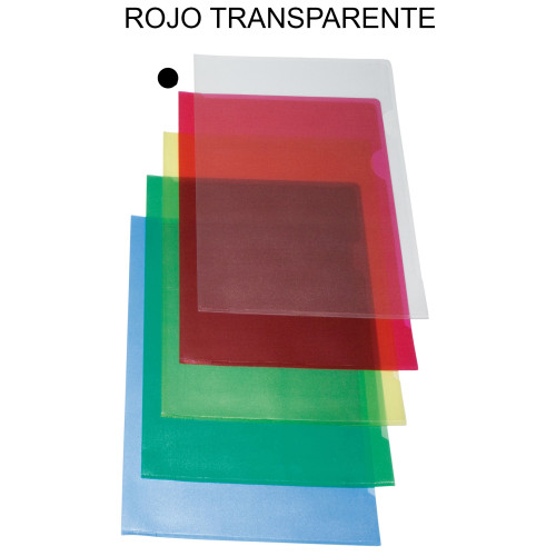 Dossier con uñero en pvc piel de naranja de 200 micras grafoplas folio, rojo transparente