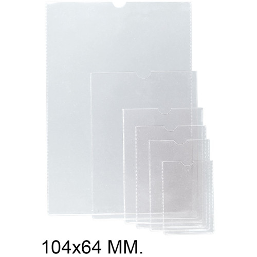 Funda con uñero en pvc de 150 micras grafoplas 104x64 mm. transparente