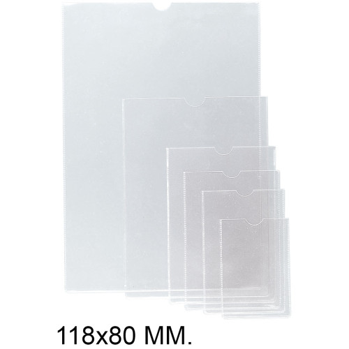 Funda con uñero en pvc de 150 micras grafoplas 118x80 mm. transparente
