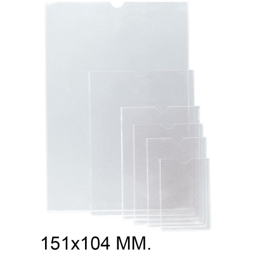 Funda con uñero en pvc de 150 micras grafoplas 151x104 mm. transparente