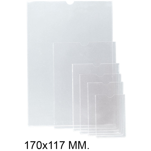 Funda con uñero en pvc de 150 micras grafoplas 170x117 mm. transparente